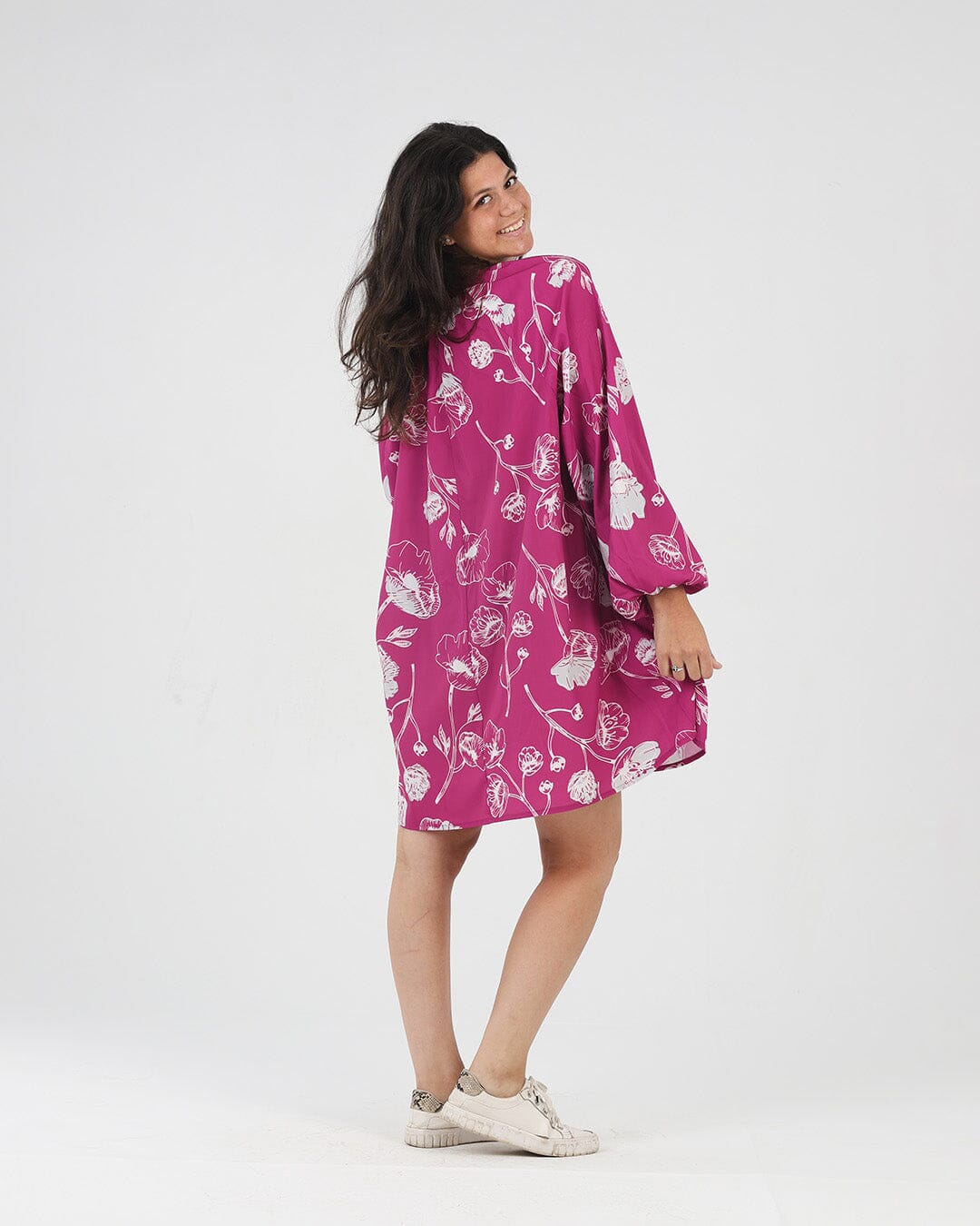 Fuchsia - Floral Dress