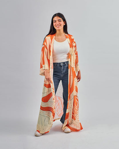 Orange Balloon - Chiffon Kimono