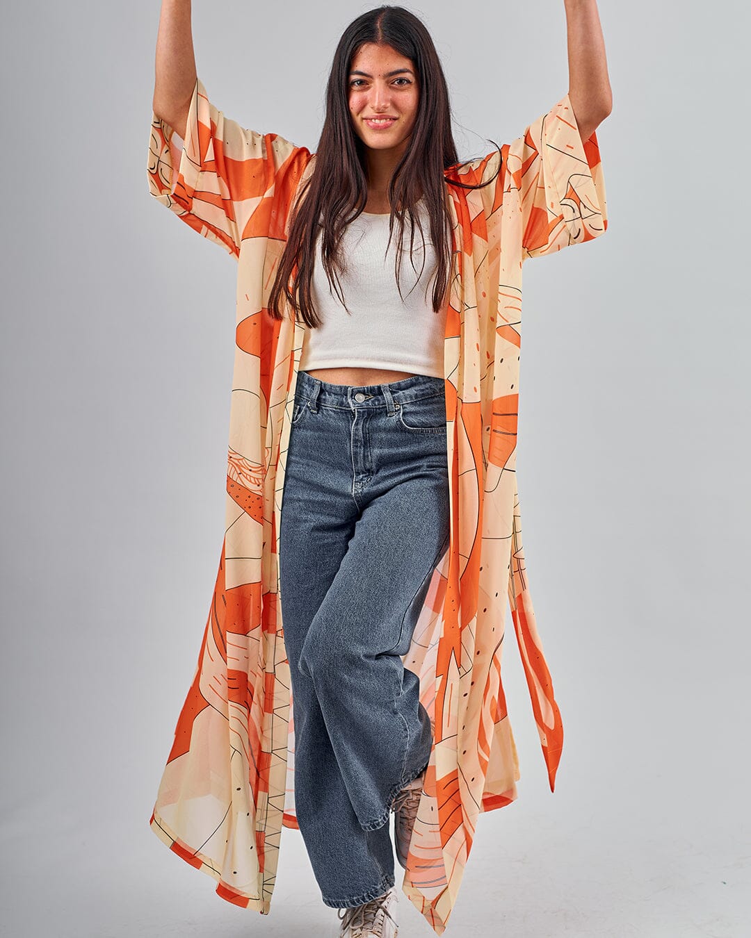 Orange Balloon - Chiffon Kimono