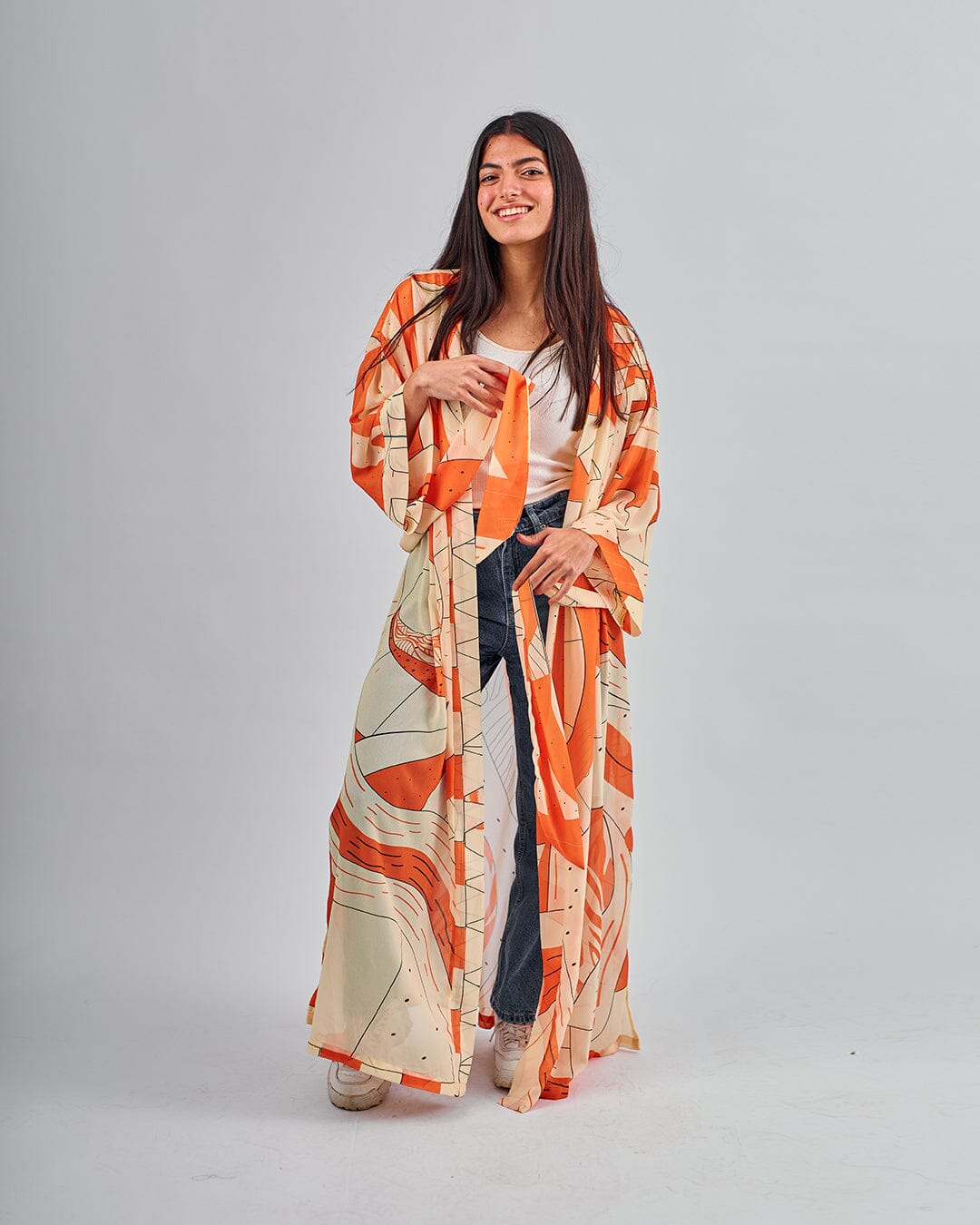 Orange Balloon - Chiffon Kimono