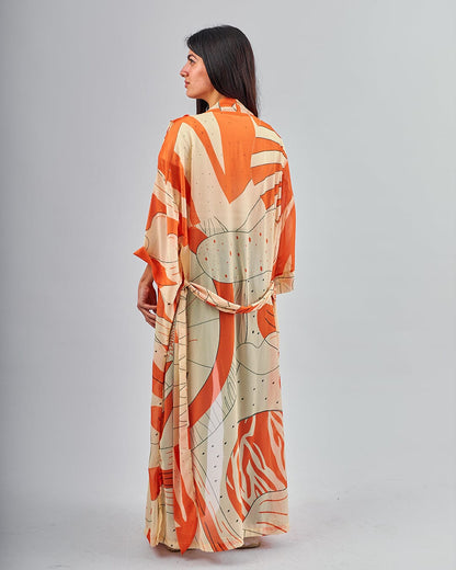 Orange Balloon - Chiffon Kimono