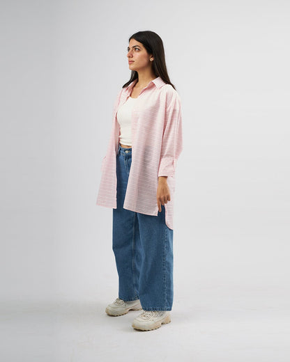 Pencil Stripes - Poplin Oversized Shirt