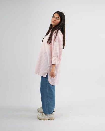 Pencil Stripes - Poplin Oversized Shirt