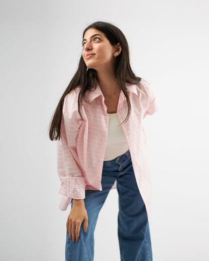 Pencil Stripes - Poplin Oversized Shirt