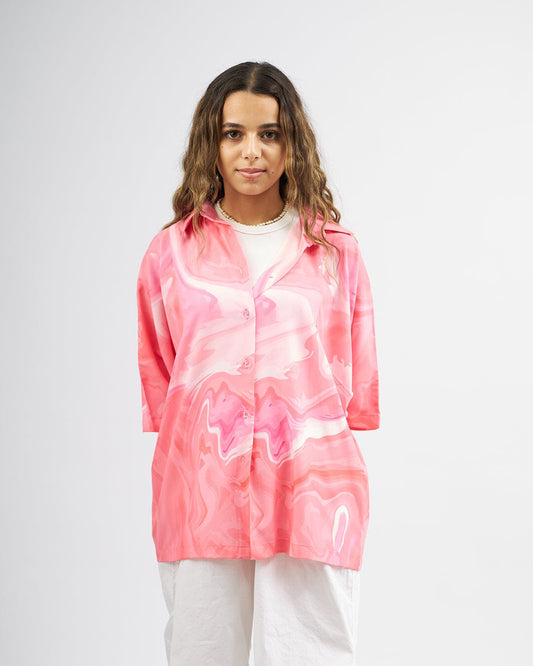 Pink Fluky - Oversized Boyfriend Shirt