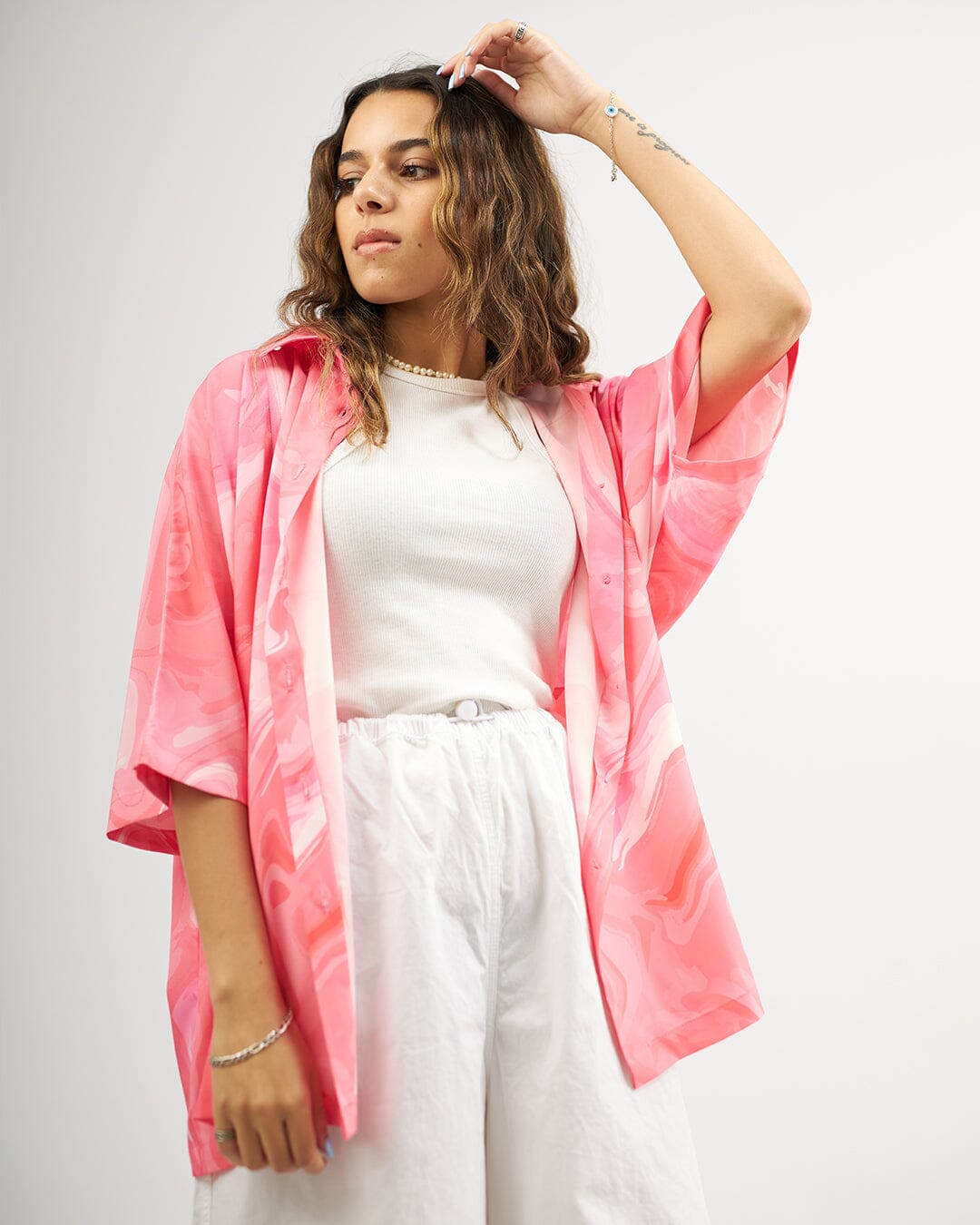 Pink Fluky - Oversized Boyfriend Shirt