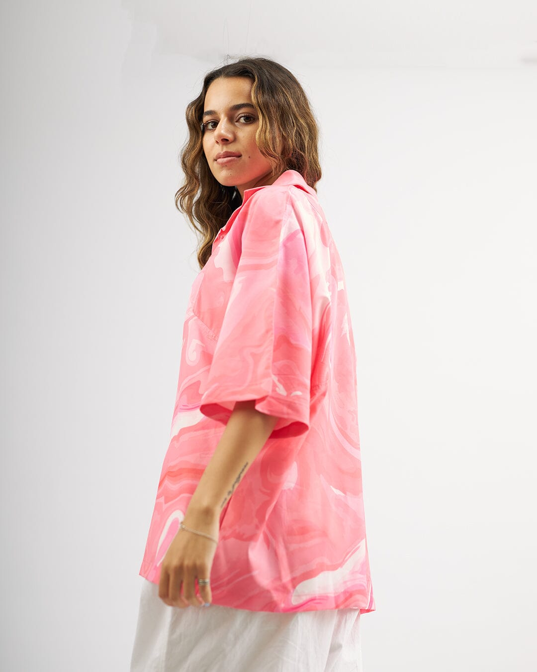 Pink Fluky - Oversized Boyfriend Shirt