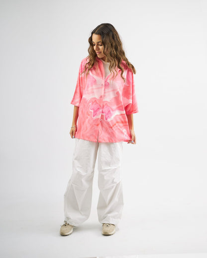 Pink Fluky - Oversized Boyfriend Shirt