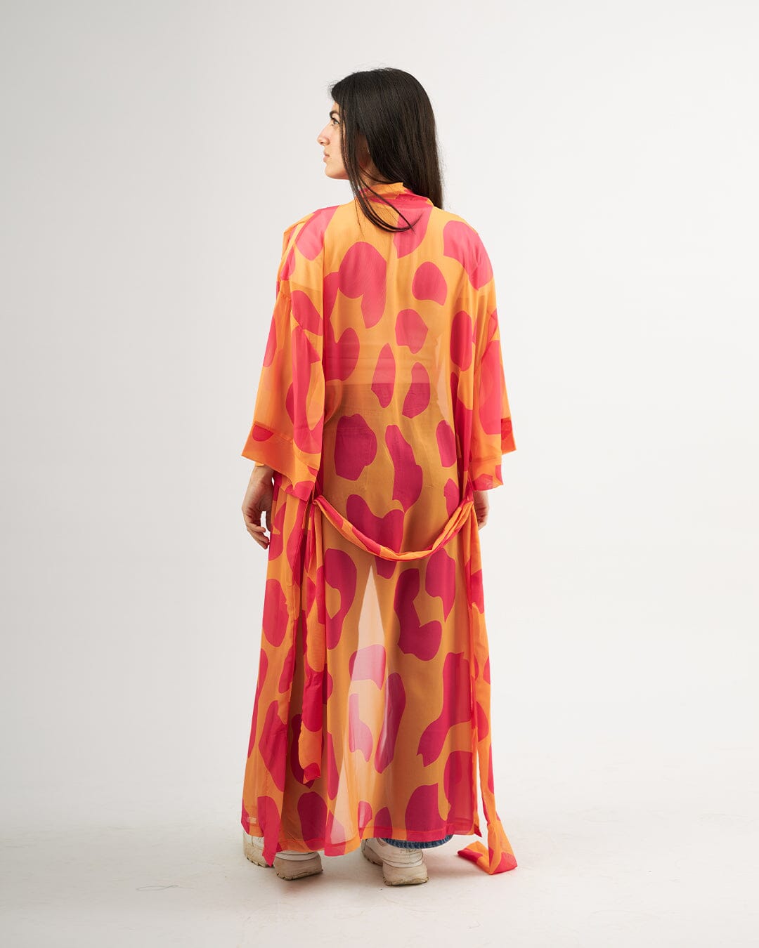 Pink Giraffe - Chiffon Kimono