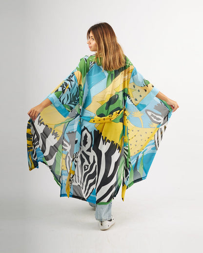 Flocked Chiffon Kimono